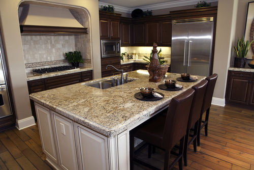 granite vs quartz - mostly grey granite counter pic from shutterstock