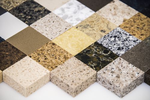 granite vs quartz - quartz counter samples pic from shutterstock