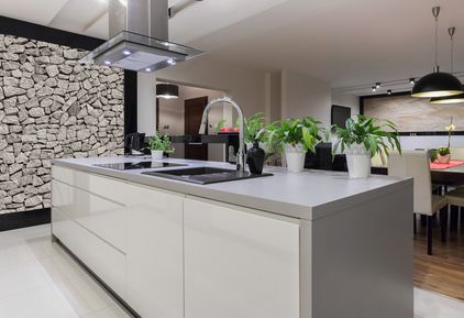 granite vs quartz - grey quartz counter pic from shutterstock