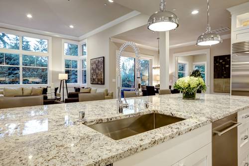 quartz countertops - shutterstock_white granite countertop - jpg70